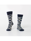 Navy blue men\'s socks with patterns SM14 - Online store - Boutique